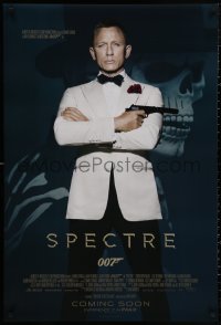 4j1105 SPECTRE IMAX int'l advance DS 1sh 2015 cool image of Daniel Craig as James Bond 007 with gun!