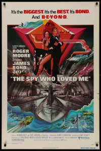 4j1117 SPY WHO LOVED ME 1sh 1977 great art of Roger Moore as James Bond by Bob Peak!