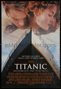 4j1156 TITANIC revised int'l DS 1sh 1997 star-crossed Leonardo DiCaprio, Kate Winslet, directed by James Cameron!