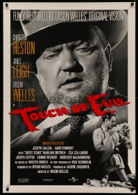 4j1162 TOUCH OF EVIL heavy stock 1sh R1998 Charlton Heston, Janet Leigh, image of Orson Welles!