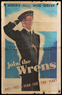 4j0308 JOIN THE WRENS 15x23 English reprint poster 1970s and free a man for the fleet!