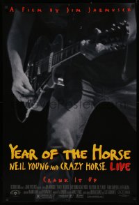 4j1198 YEAR OF THE HORSE 1sh 1997 Neil Young close-up cranking it up, Jim Jarmusch, rock & roll