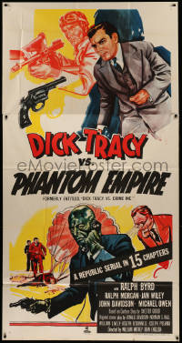 4k0546 DICK TRACY VS. CRIME INC. 3sh R1952 Ralph Byrd detective serial, The Phantom Empire!