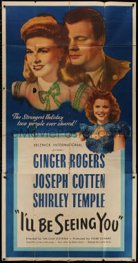 4k0567 I'LL BE SEEING YOU 3sh 1944 Ginger Rogers, Joseph Cotten & grown up Shirley Temple!