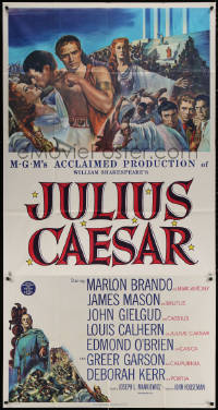 4k0571 JULIUS CAESAR 3sh 1953 art of Marlon Brando, James Mason & Greer Garson, Shakespeare