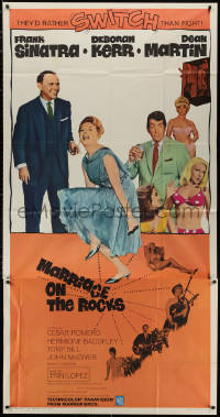4k0577 MARRIAGE ON THE ROCKS 3sh 1965 Sinatra, Kerr & Dean Martin would rather switch than fight!