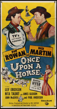 4k0588 ONCE UPON A HORSE 3sh 1958 great wacky cartoon art of Rowan & Martin, TV's funsters!