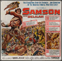 4k0449 SAMSON & DELILAH 6sh R1959 different art of Victor Mature, Cecil B. DeMille Biblical classic!