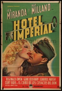 4k0663 HOTEL IMPERIAL Argentinean 1939 c/u art of Ray Milland French kissing beautiful Isa Miranda!