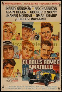 4k0705 YELLOW ROLLS-ROYCE Argentinean 1965 Ingrid Bergman, Alain Delon, Bloise art of car & stars!
