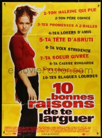 4k0755 10 THINGS I HATE ABOUT YOU French 1p 2000 Julia Stiles, Ledger, modern Taming of the Shrew!