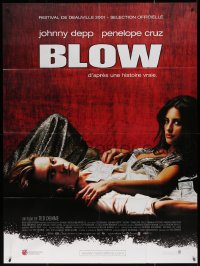 4k0823 BLOW French 1p 2001 Johnny Depp & Penelope Cruz in cocaine biography directed by Ted Demme!