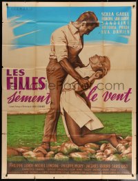 4k0960 FRUIT IS RIPE French 1p 1961 art of man catching fallen sexy Scilla Gabel, very rare!