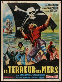 4k0991 GUNS OF THE BLACK WITCH French 1p 1962 great artwork of unconquerable barbarians of the sea!