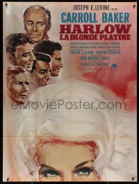 4k0992 HARLOW French 1p 1965 different Landi art of Carroll Baker as the Hollywood legend!
