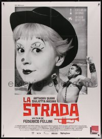 4k1053 LA STRADA French 1p R2018 Federico Fellini, strongman Anthony Quinn, clown Giulietta Masina!