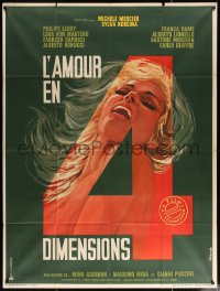 4k1087 LOVE IN FOUR DIMENSIONS French 1p 1965 great Gonzalez artwork of sexy woman in the title!