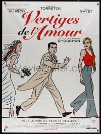 4k1088 LOVE VERTIGO French 1p 2001 wacky art of groom running from bride toward sexy woman!