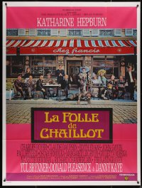 4k1096 MADWOMAN OF CHAILLOT French 1p 1970 art of Katharine Hepburn & others sitting outside cafe!