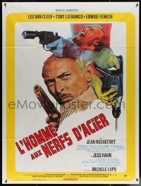 4k1112 MEAN FRANK & CRAZY TONY French 1p 1975 cool art of BAD Lee Van Cleef with gun & drill!