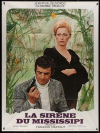 4k1121 MISSISSIPPI MERMAID style B French 1p 1970 Francois Truffaut, Belmondo & Catherine Deneuve!