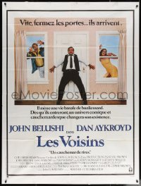 4k1139 NEIGHBORS French 1p 1982 wacky image of John Belushi, Dan Aykroyd, Cathy Moriarty!