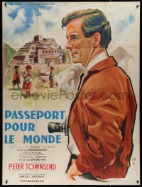 4k1171 PASSEPORT POUR LE MONDE French 1p 1959 Yves Thos art of world traveler Peter Townsend!