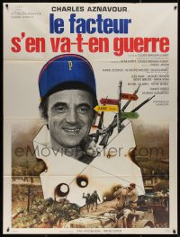 4k1188 POSTMAN GOES TO WAR French 1p 1966 Le facteur s'en va-t-en guerre, Charles Aznavour!