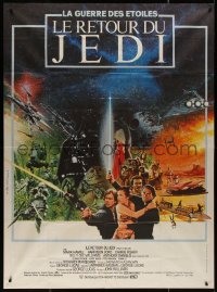 4k1208 RETURN OF THE JEDI French 1p 1983 George Lucas classic, different montage art by Michel Jouin