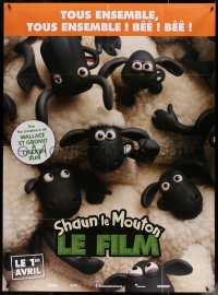 4k1233 SHAUN THE SHEEP MOVIE advance French 1p 2015 catch them if ewe can, wacky claymation image!