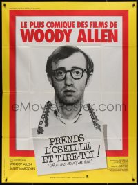 4k1262 TAKE THE MONEY & RUN French 1p R1970s wacky Woody Allen mug shot in classic mockumentary!