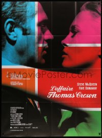 4k1276 THOMAS CROWN AFFAIR French 1p R2018 different image of Steve McQueen & sexy Faye Dunaway!