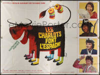 4k0711 CHARLOTS GO TO SPAIN French 4p 1972 Les Charlots font l'Espagne, wacky Hansel bull artwork!