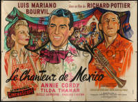 4k0715 LE CHANTEUR DE MEXICO French 4p 1956 Mascii art of Luis Mariano, Bourvil & Annie Cordy, rare!