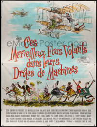 4k0724 THOSE MAGNIFICENT MEN IN THEIR FLYING MACHINES French 4p 1965 great airplane art, rare!