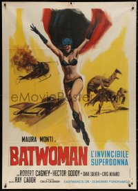 4k0489 BATWOMAN Italian 1p 1971 Maura Monti, great art of sexy near-naked superhero by Franco!