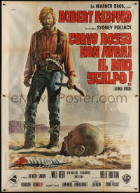 4k0160 JEREMIAH JOHNSON Italian 2p 1972 different Casaro of Robert Redford & man buried to his neck!