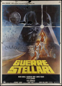 4k0482 STAR WARS Italian 2p 1977 George Lucas classic sci-fi epic, great art by Tom Jung!