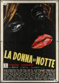 4k0483 WOMEN BY NIGHT style B Italian 2p 1965 Manfredo c/u art of sexy woman's blacked out face!