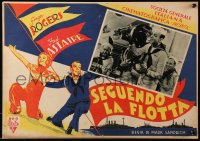 4k0145 FOLLOW THE FLEET Italian LC 1937 Fred Astaire & sailors + border art with Ginger Rogers!