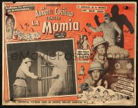 4k0120 ABBOTT & COSTELLO MEET THE MUMMY Mexican LC 1955 monster in the inset, Bud & Lou in border!