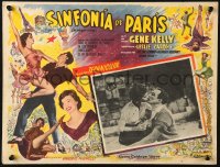4k0121 AMERICAN IN PARIS Mexican LC 1951 best close up of Gene Kelly kissing sexy Leslie Caron!