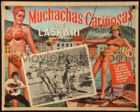 4k0125 GIRLS IN KISSES Mexican LC 1960s sexy Zoe Laskari in bikini in inset AND border art!