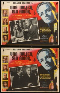 4k0098 WOMAN WITHOUT LOVE 6 Mexican LCs 1952 Juan Antonio Vargas Ocampo art of Rosario Granados!