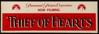 4k0008 THIEF OF HEARTS 5x16 production soundstage/set sign 1984 used at Paramount studios!