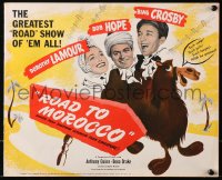 4k0067 ROAD TO MOROCCO pressbook 1942 wacky art of Bob Hope, Bing Crosby & Dorothy Lamour on camel!