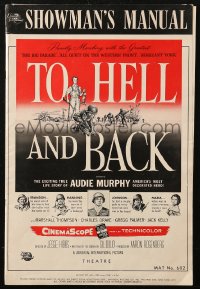 4k0069 TO HELL & BACK pressbook 1955 Audie Murphy's life story as a kid soldier in World War II!