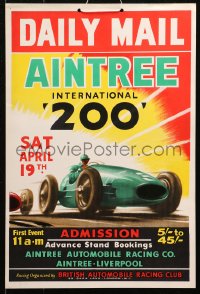 4k0038 AINTREE INTERNATIONAL 200 13x19 English special poster 1958 Stirling Moss won in Cooper T45!