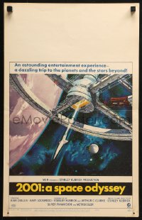 4k0221 2001: A SPACE ODYSSEY WC 1968 Stanley Kubrick classic, art of space wheel by Bob McCall!