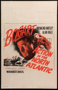 4k0223 ACTION IN THE NORTH ATLANTIC WC 1943 great close up of Humphrey Bogart + sexy Julie Bishop!